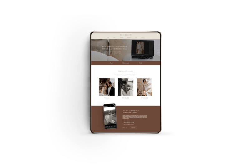 Showit webshop template Wild Willow