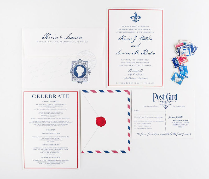 Airmail Travel Wedding Invitation Collection