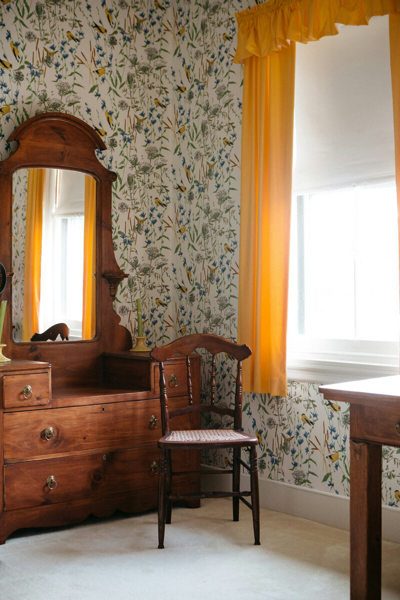 chair and bedroom dresser