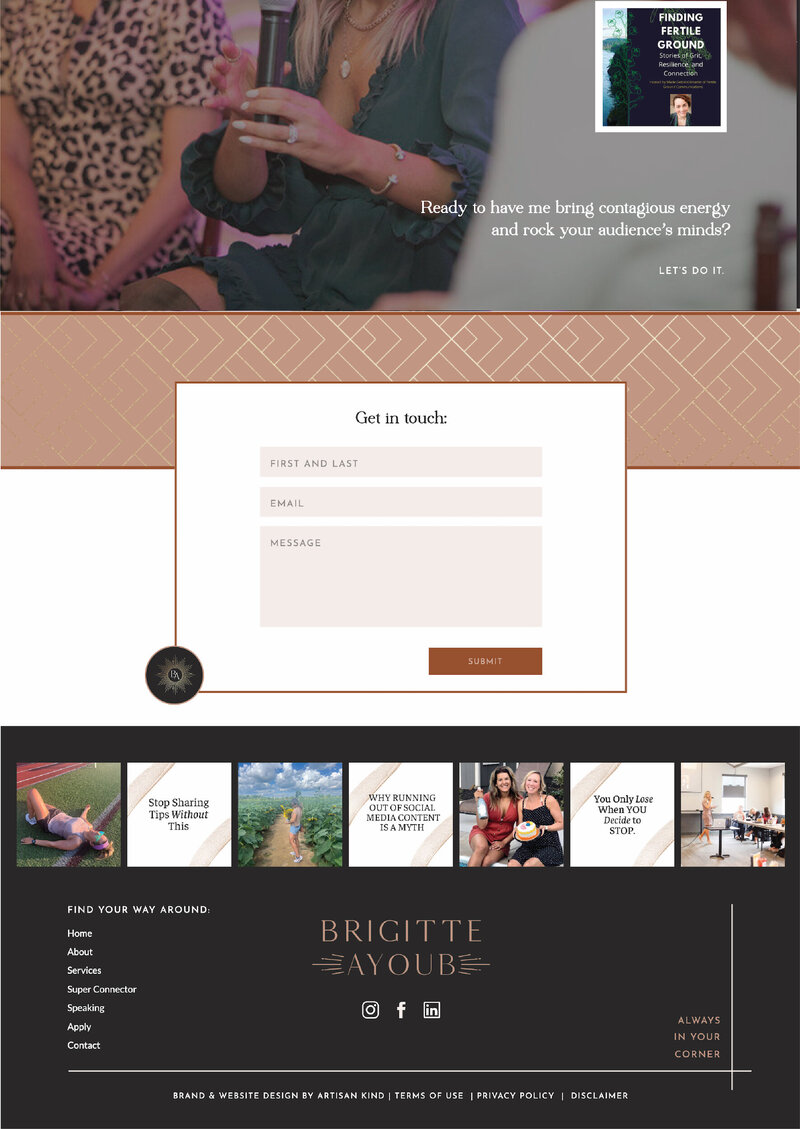 Contact page for Brigitte Ayoub