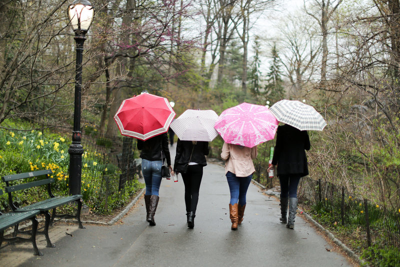 Senior model team walking in Central Park in New York City