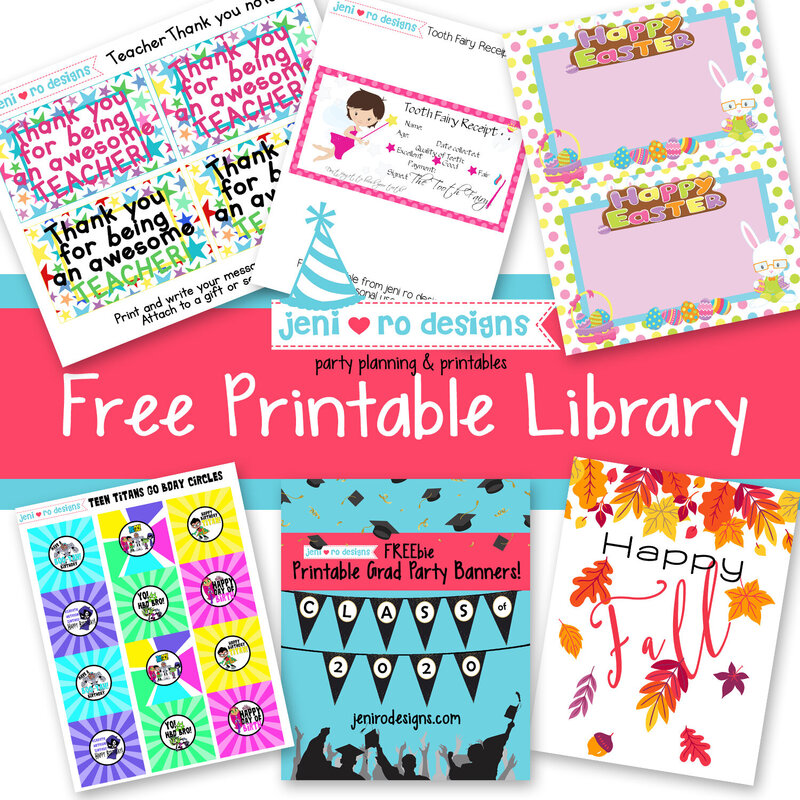 free printable library - jeni ro designs
