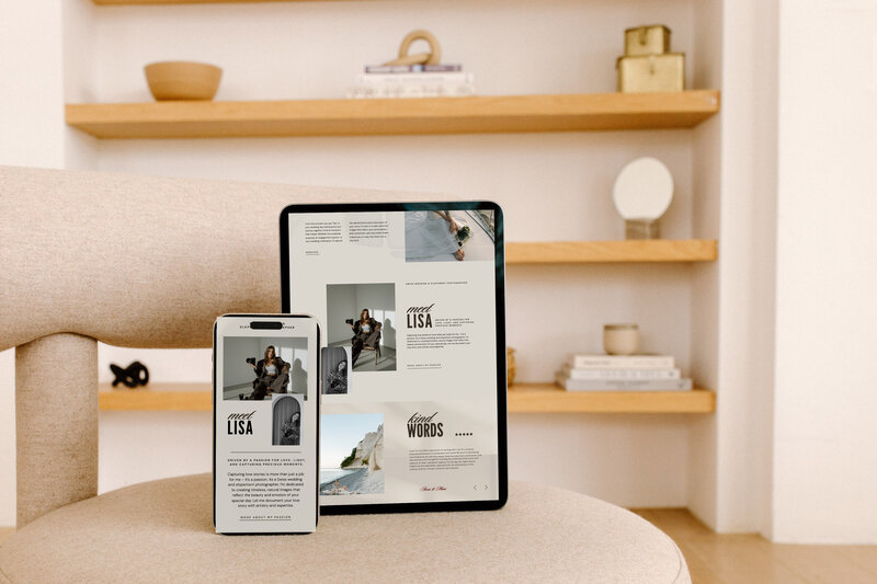 Photographer Website Template Mockup Showit 