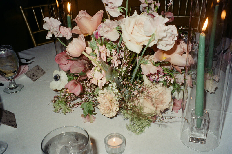 flash photography floral centerpiece