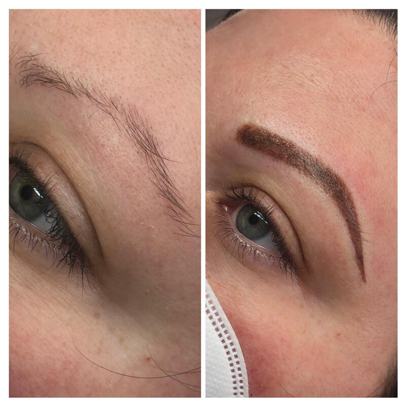 eyebrows before and after microblading