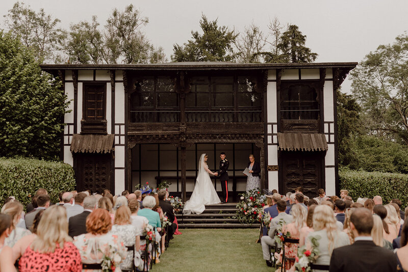Outdoor wedding at historical home