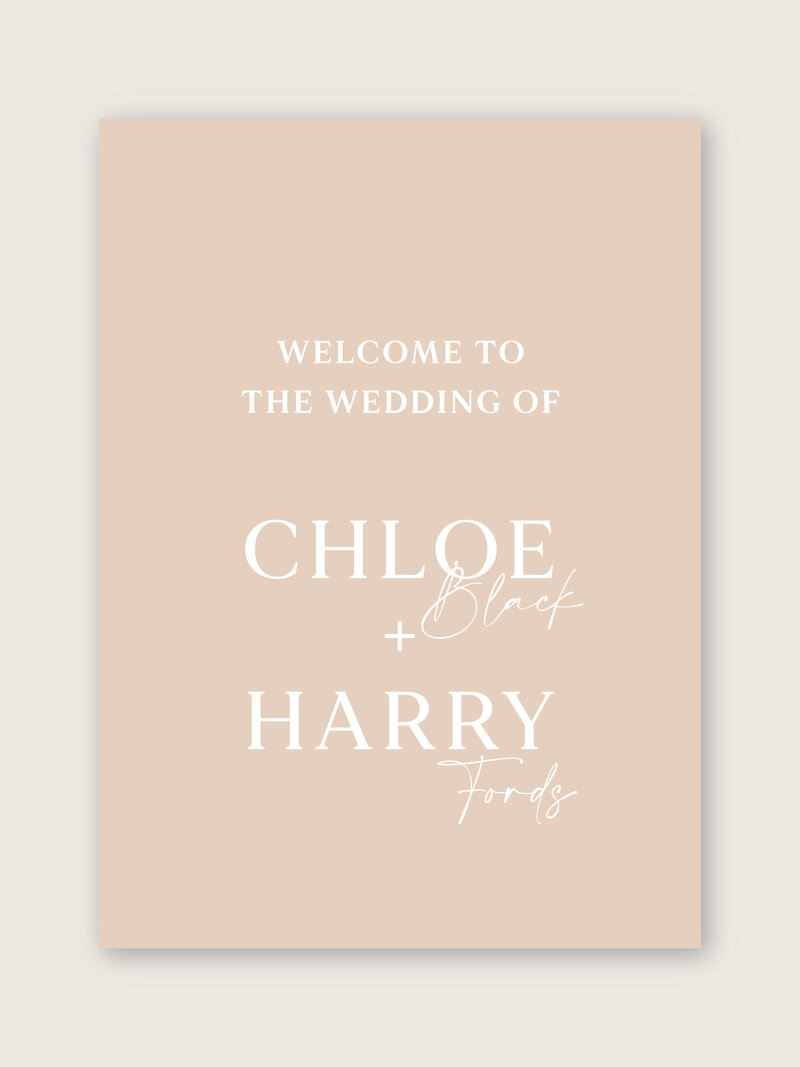 hanging luxury wedding welcome sign with flowers
