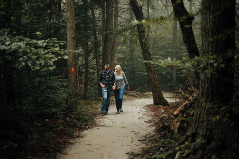 couple walking on path