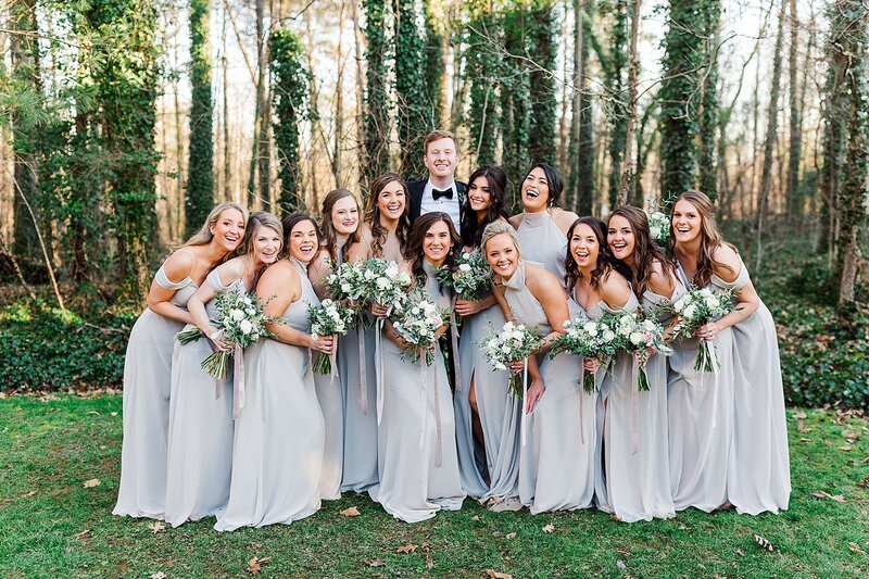 groom and bridesmaids by Knoxville Wedding Photographer, Amanda May Photos