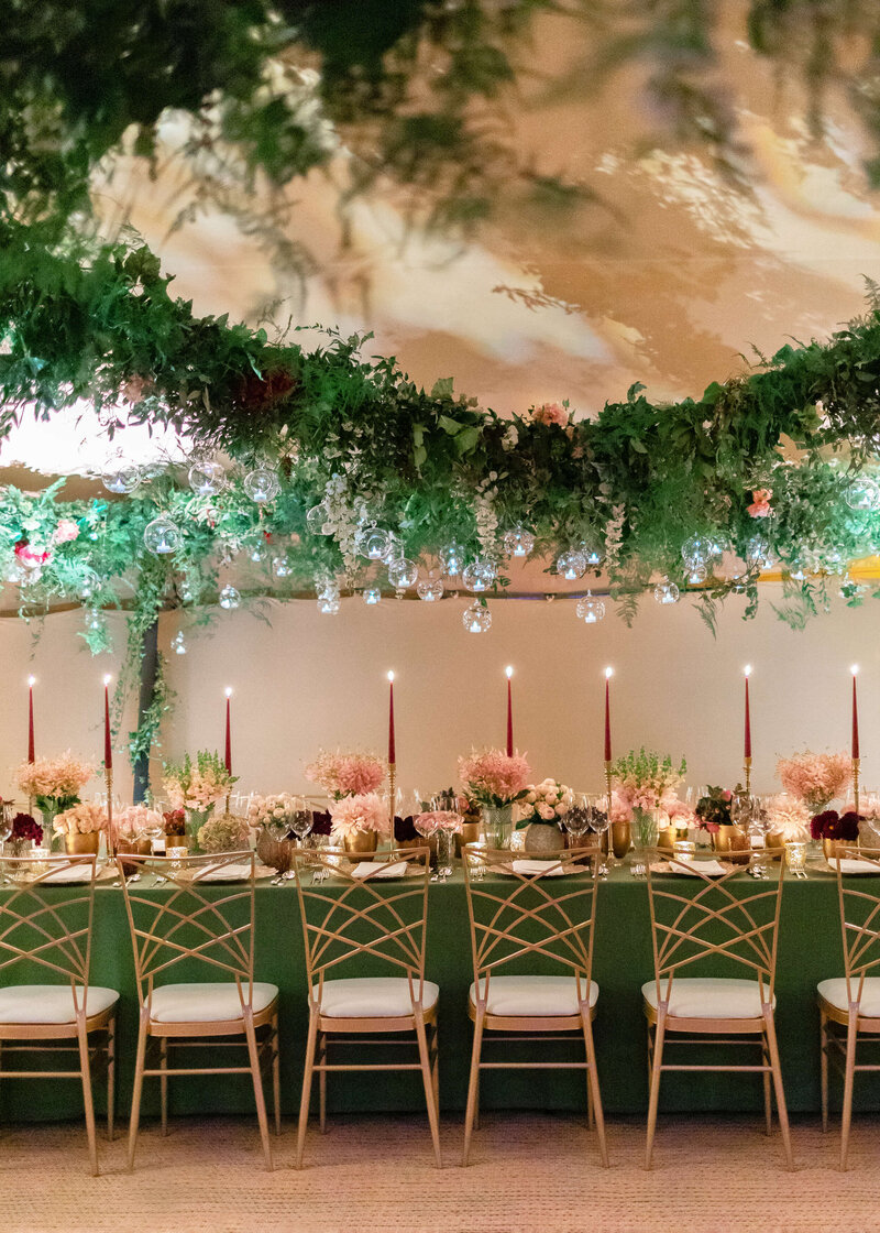 Candlelit Dinner - Foliage Roof - Pinks & Greens