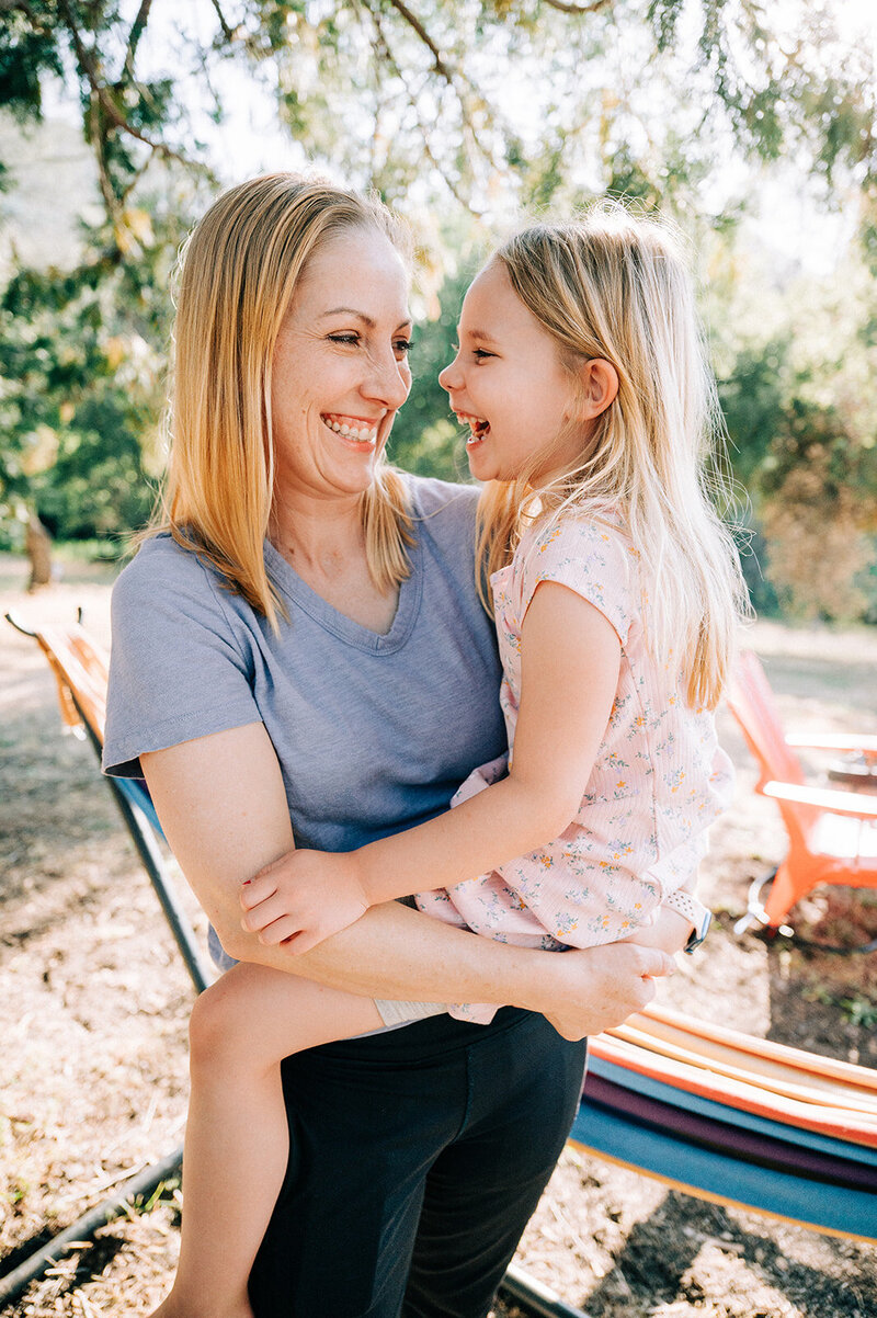photo of blonde mother and six year old daughter
