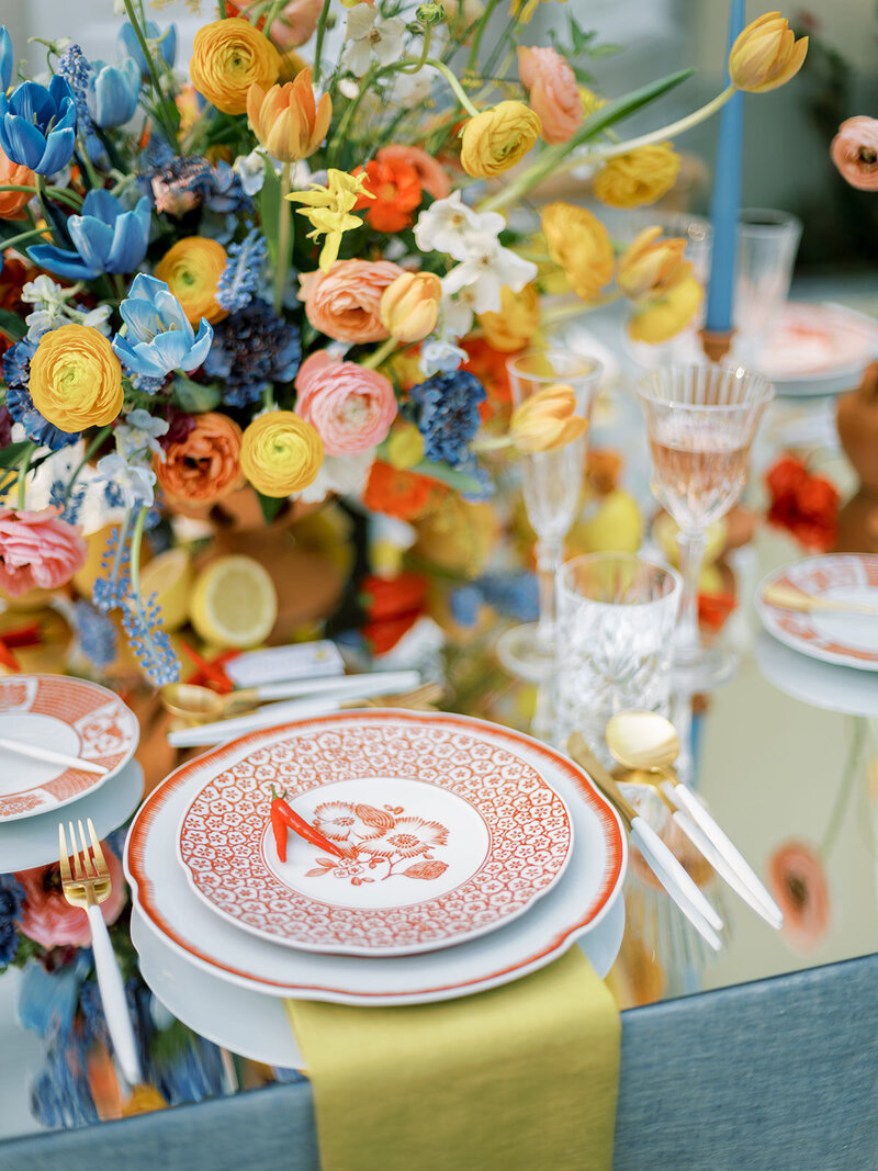 Colorful Wedding Table Ideas for a Portugal Outdoor Wedding by Sofia Nascimento Studios