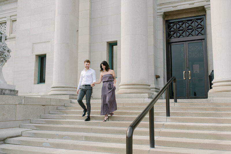 Engagement photography at the Art Museum in St. Louis