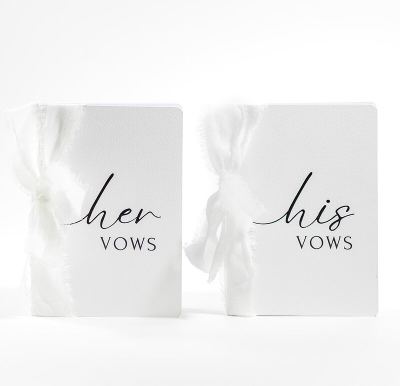 Classic White Vow Books With Ribbon