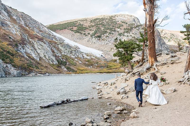 Colorado elopement couple at St Mary's Glacier