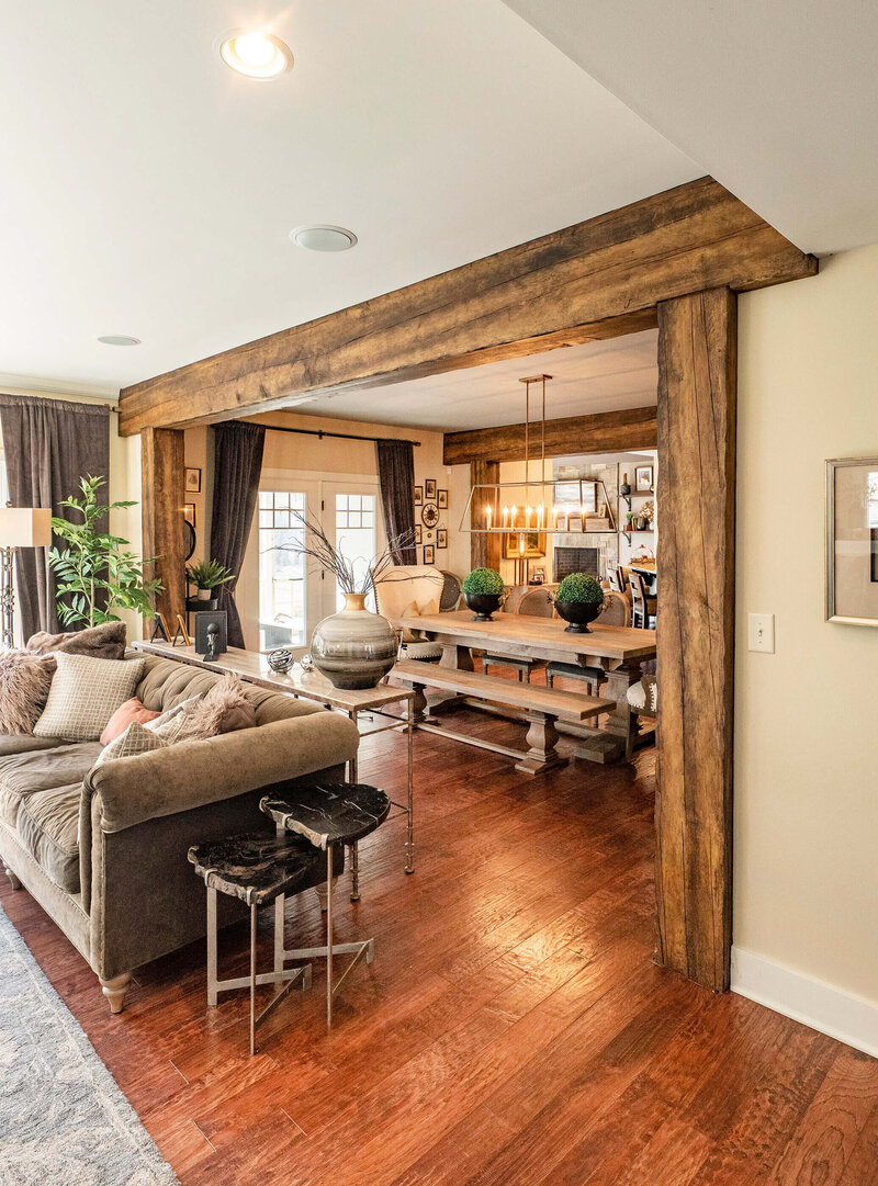 Wooden Beams in the Living Room Entry