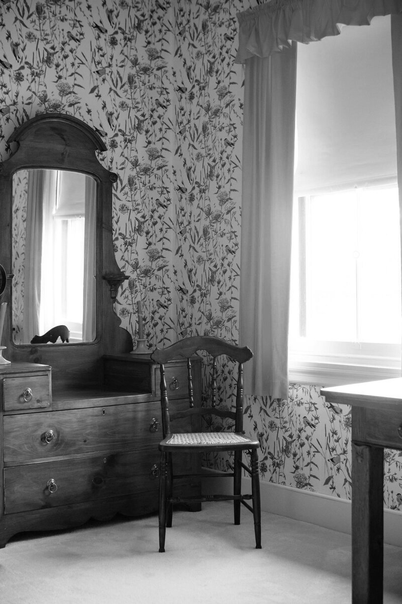 chair and bedroom dresser