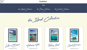 Shop slideshow mobile website plus template Wanderlust Weddings