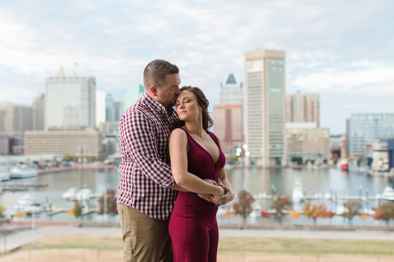 Federal Hill Baltimore, Maryland engagement photos with Inner Harbor by Christa Rae Photography