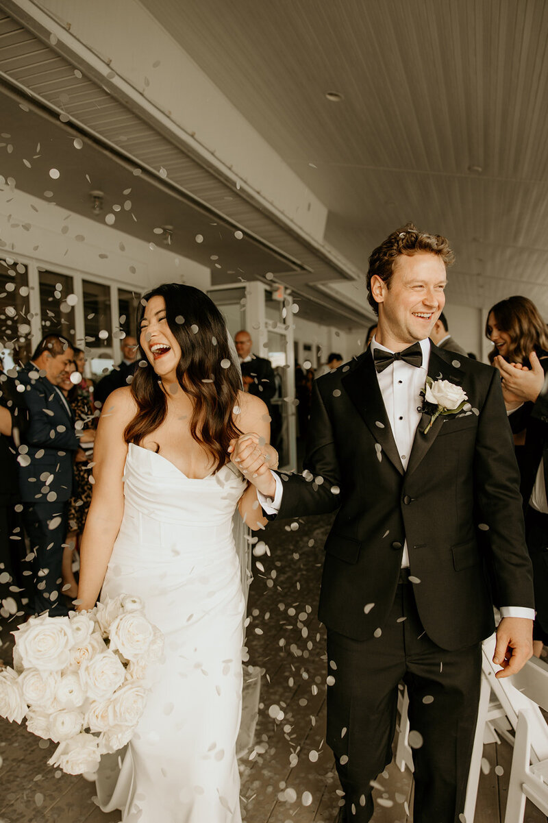 Bride and Groom exiting wedding ceremony