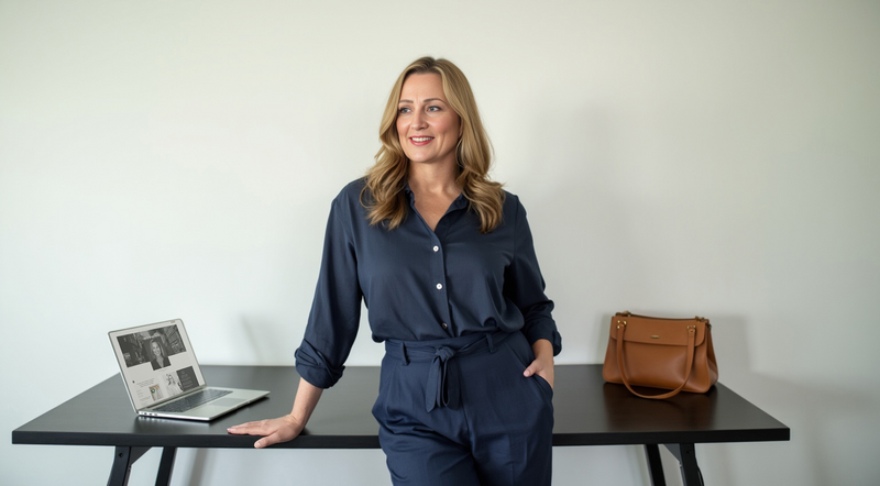 Jenn Cloutier in navy blazer with professional, approachable smile.