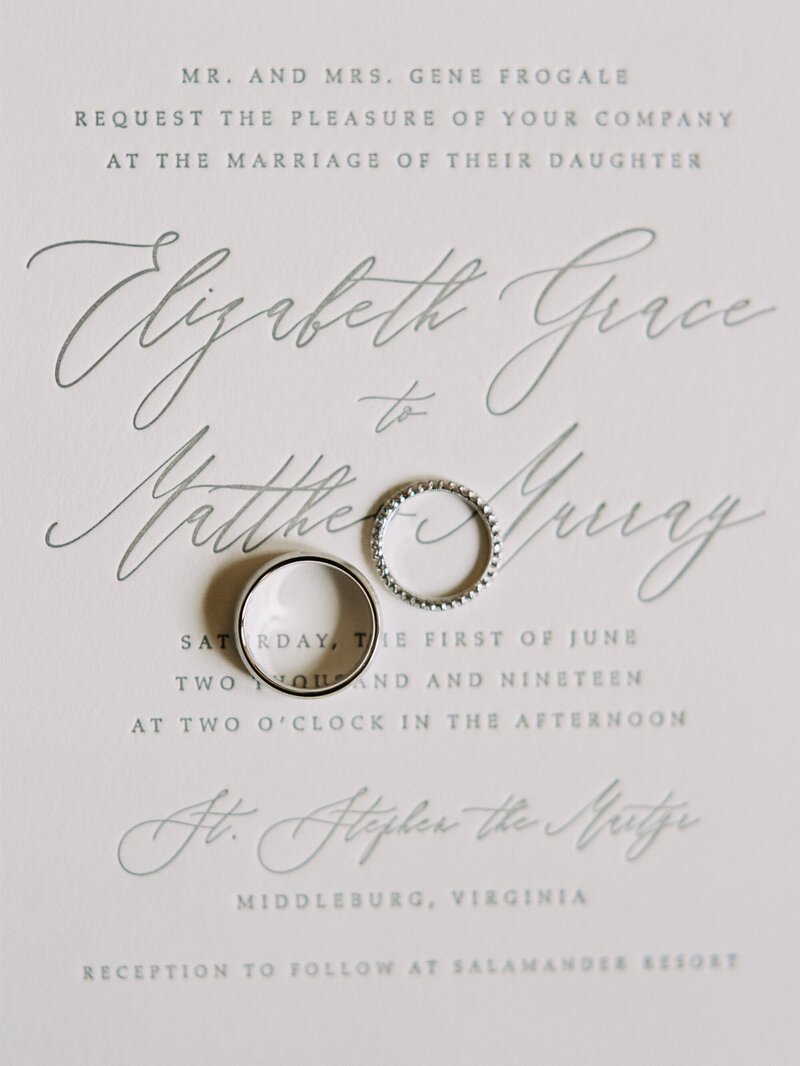 Invitation suite with wedding bands