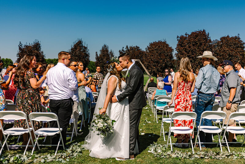 craven farm outdoor wedding ceremony Joanna Monger Photography