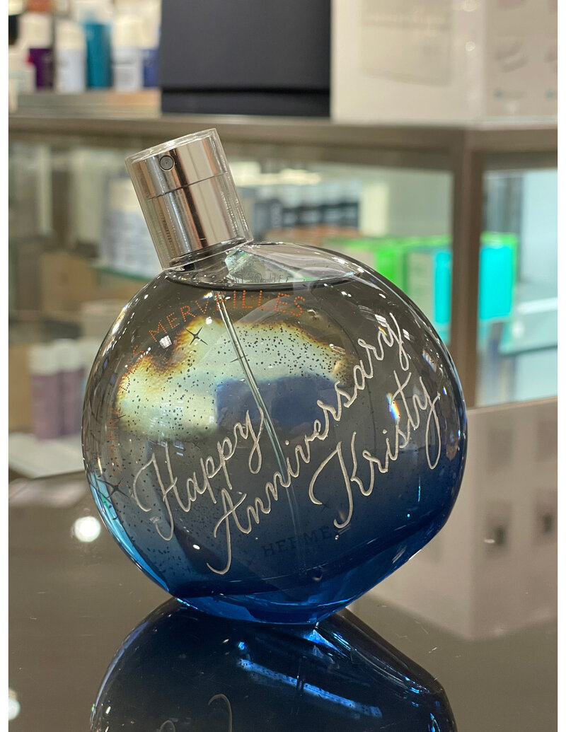 custom calligraphy engraved fragrance bottle