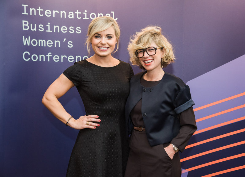 Sonya Lennon, designer & Anna Geary, broadcaster at international business women's conference