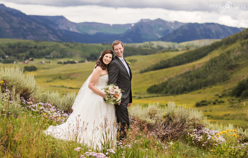Summer Wedding with Wildflowers in Crested Butte at Mountain Wedding Garden