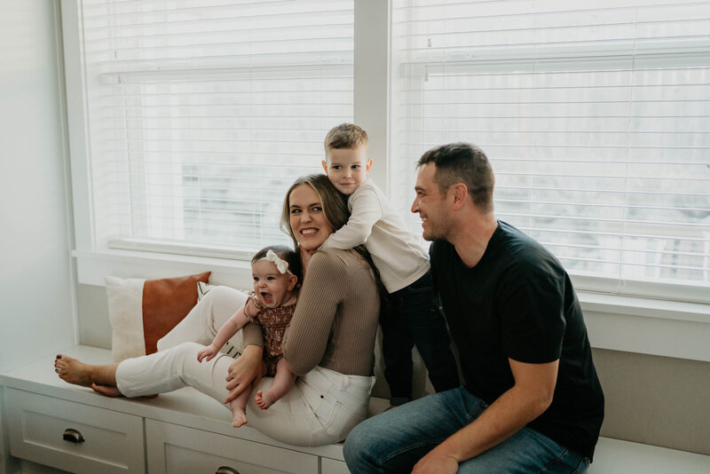 Picture of oregon wedding photographer's family in home