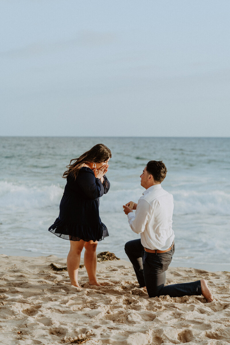 beach proposal photoshoot California engagement photographers SoCal Wedding Photographers