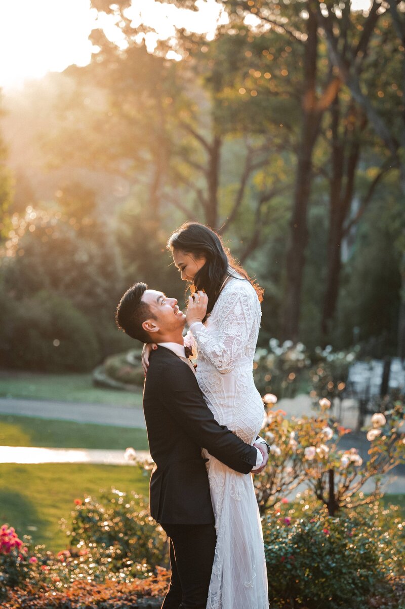 Giulia and Thomas Sunset wedding portrait 2