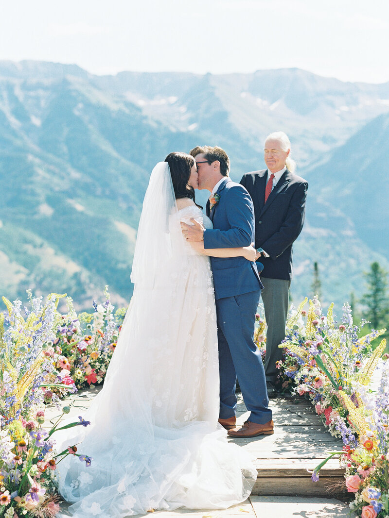 Couple on a mountaintop by Denver wedding photographer Sarah Nann