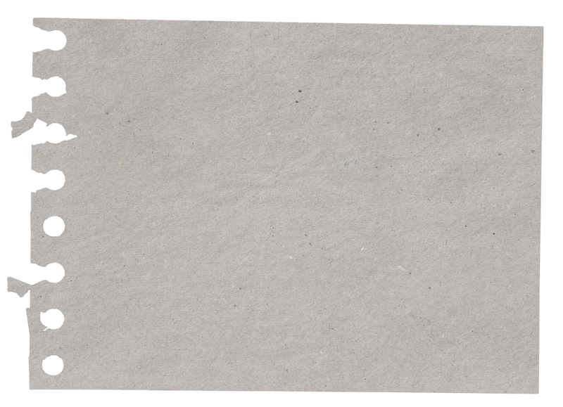 grey piece of paper ripped from a spiral notebook