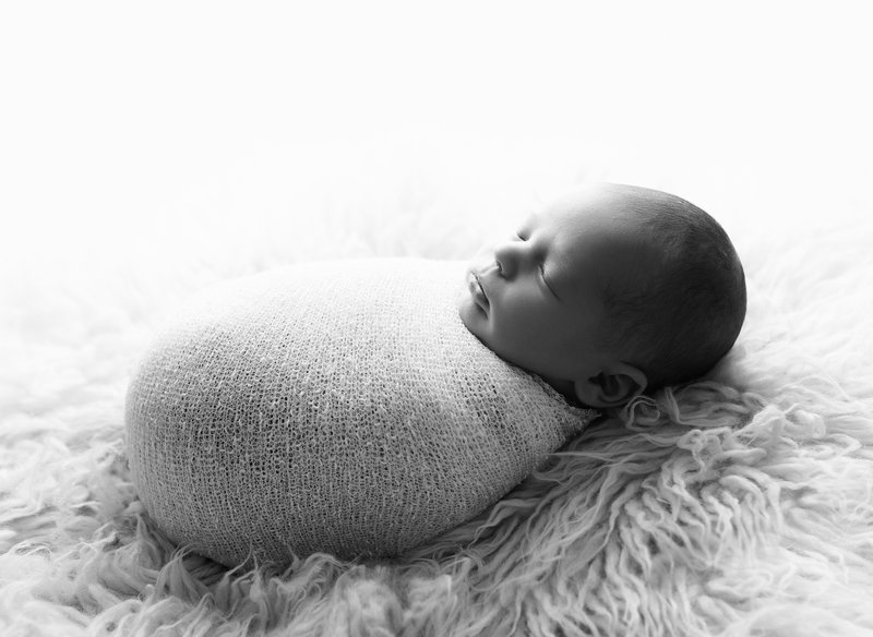 Black and White Newborn Photo