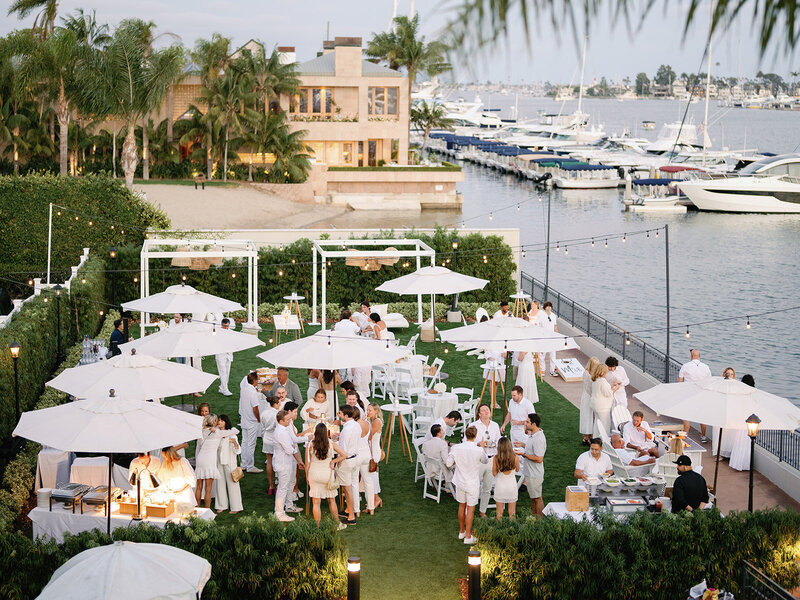 Luxury small scale business holiday dinner party inside a restaurant