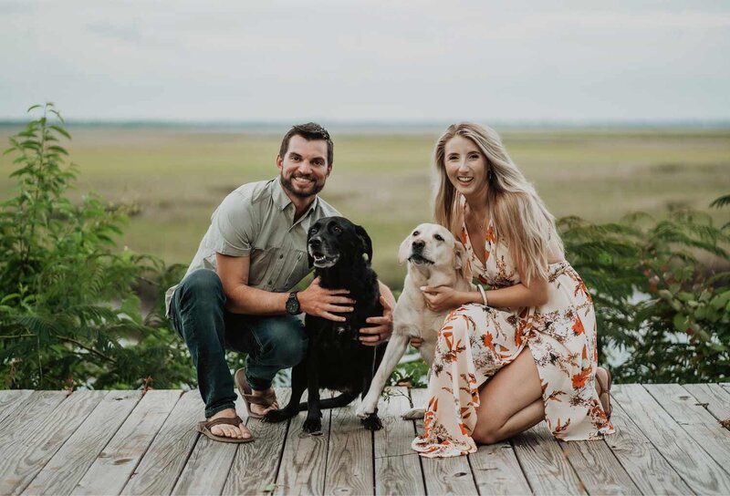 Engagement Photography with Dogs at River