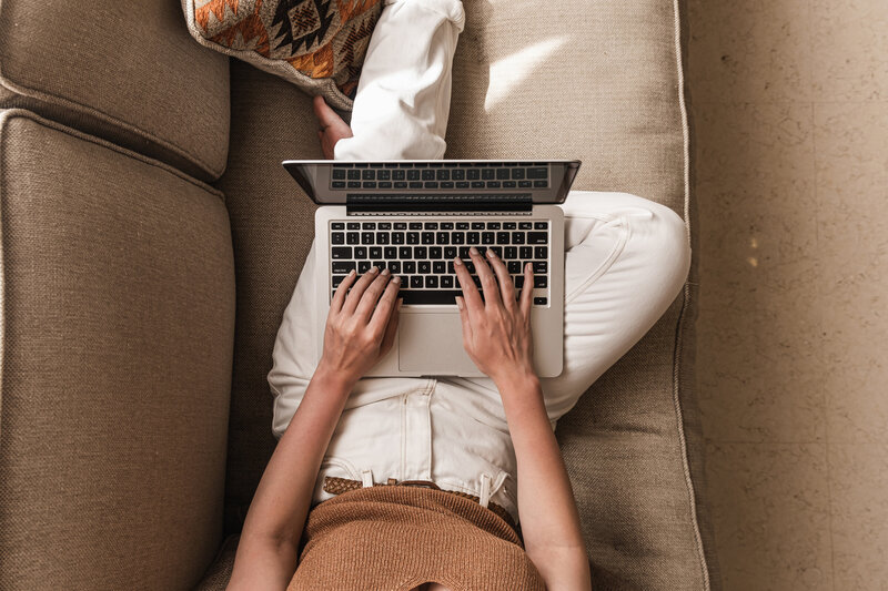 woman working on laptop