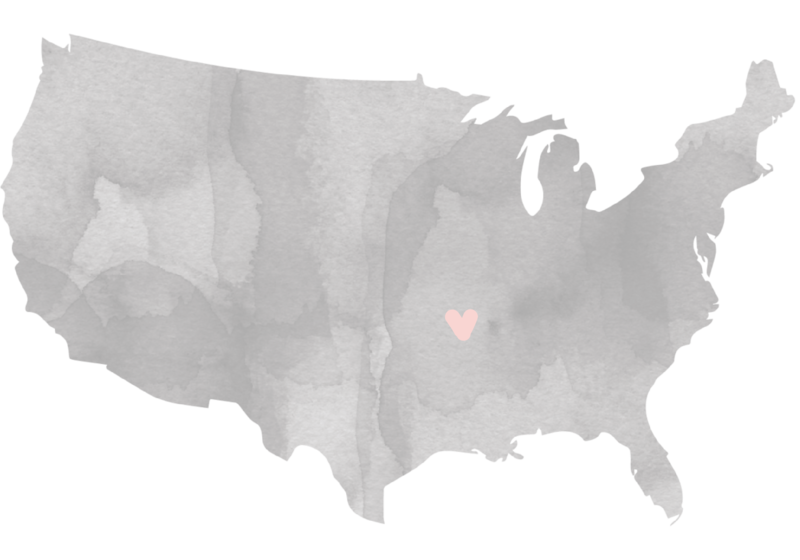 map with heart over Missouri