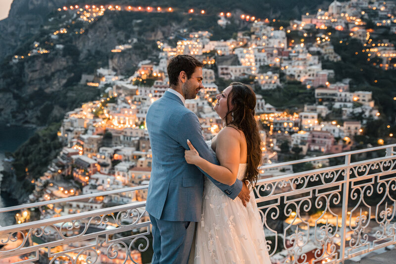 Couple eloping in Positano on the Amalfi Coast in Italy
