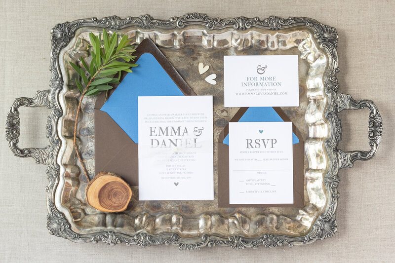 typography focused classic wedding invitations