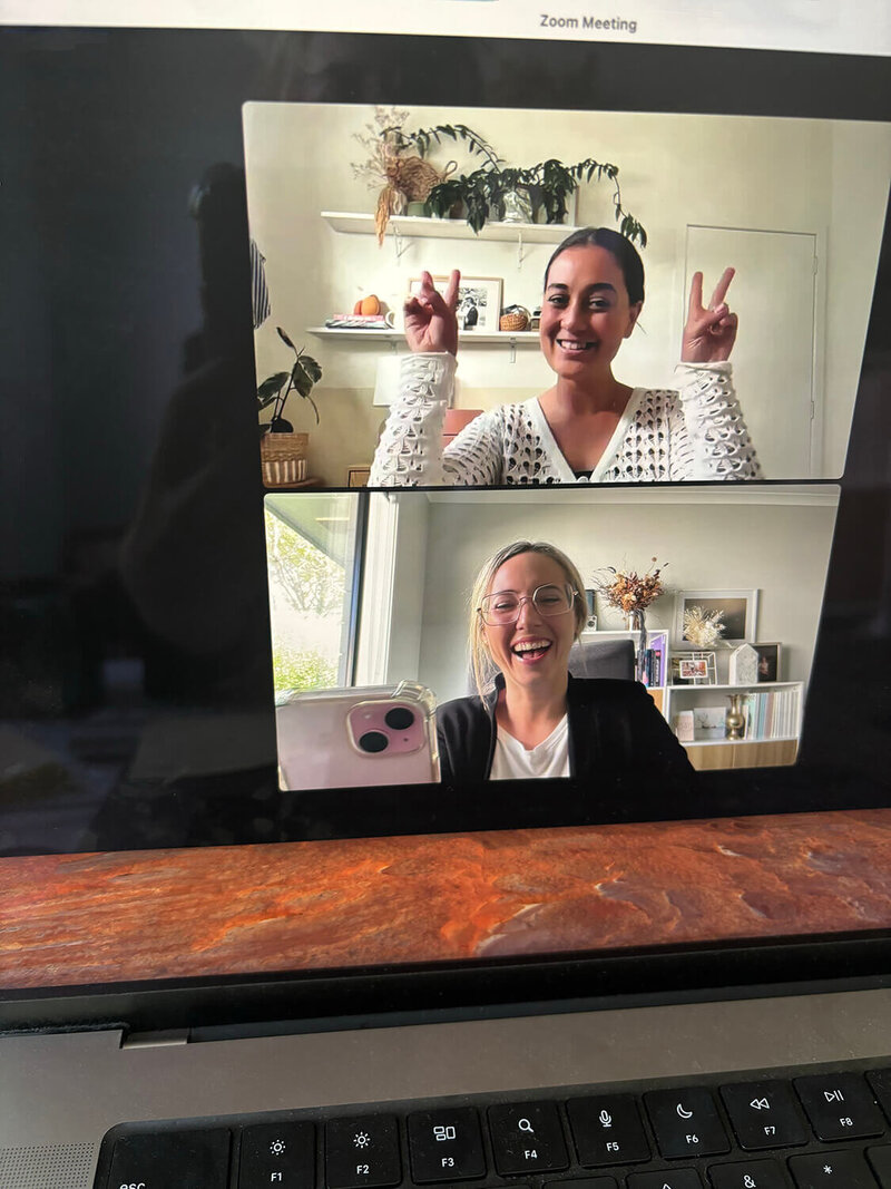 aimee kelly and her mentoring student during a zoom call