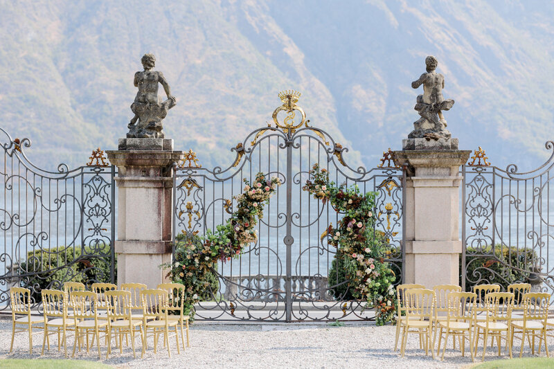 Gorgeous florals for wedding in Lake Como, Italy.