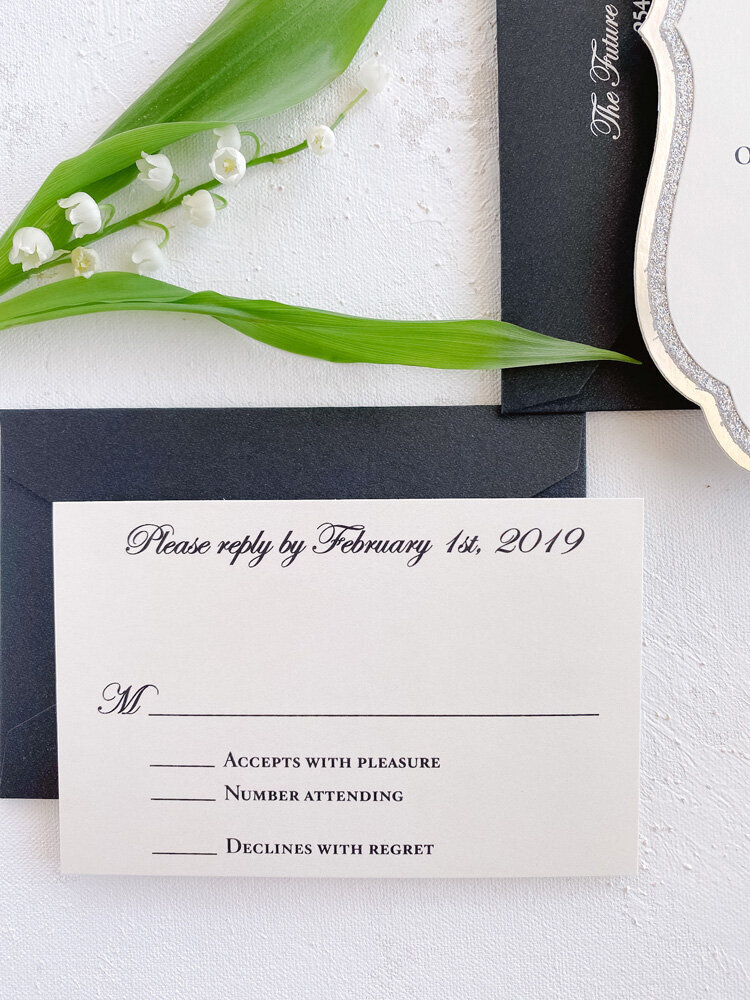 Silver classic wedding invitations