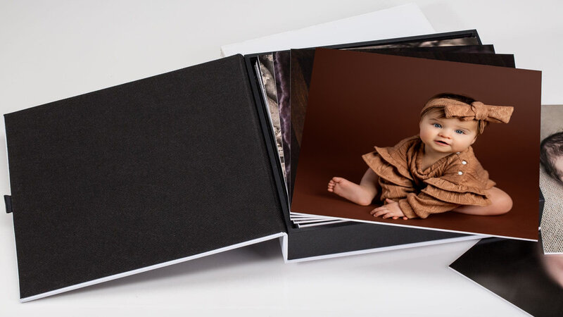 Portfoliobox met newborn foto's