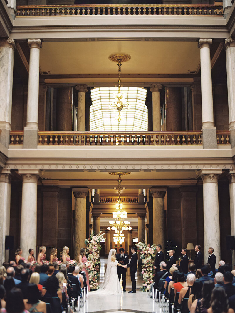 Bride and groom getting married photographed by Chicago wedding photographer Arielle Peters