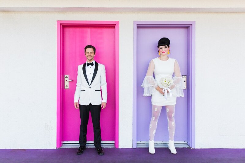 Erika and Nate's elopement at Saguaro in Palm Springs by Palm Springs elopement photographer Ashley LaPrade.