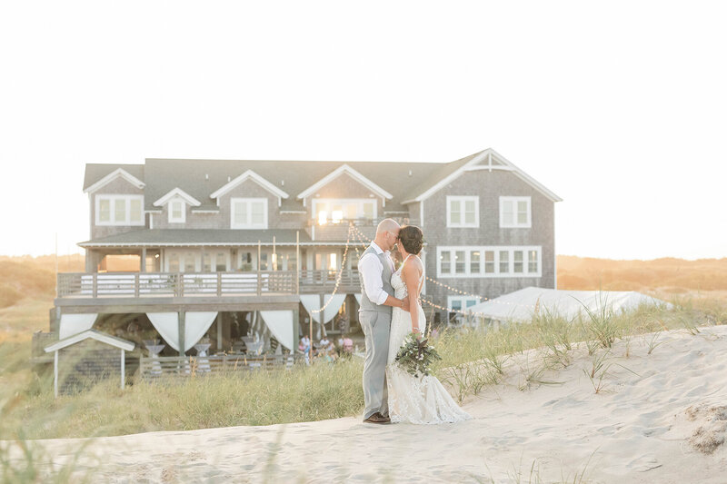 Destination Wedding at Corolla Beach in  North Carolina at Sunset