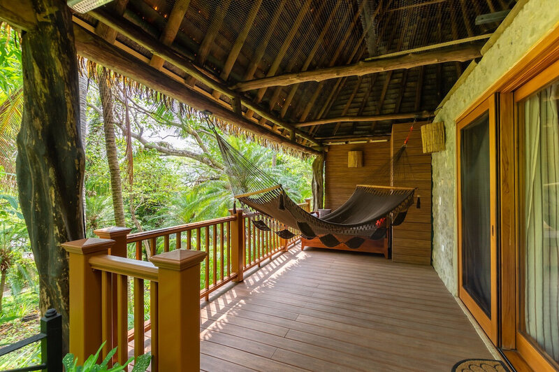 outside deck with hammock pacifico cottage blue spirit costa rica